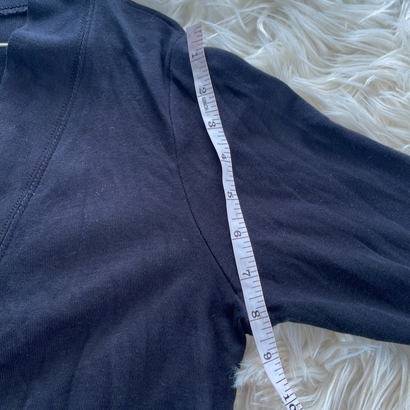 Rafaella black two piece crewneck top petit coat jacket sweater open cardigan - Picture 16 of 17